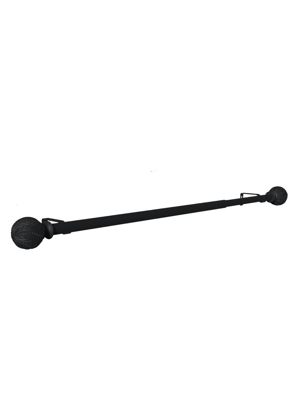 ACROMA Adjustable Curtain Rod 28-48in Black 0.75in Metal Wall Mount Set